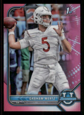 2022 Bowman University Chrome Pink Refractors #10 Graham Mertz - Image 1 of 2