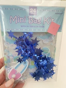 AMSCAN Blue Baby Shower Mini Favor Bag Kit (24 Count) W/ 24 ties & 24 Tags NEW ! - Picture 1 of 2