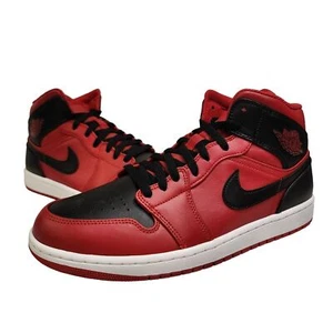 Air Jordan 1 Mid Reverse Bred Para hombres 11 554724-660 Gimnasio Rojo Negro Blanco Nuevo con Caja - Imagen 1 de 9