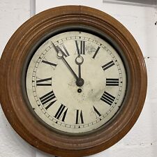 19th Century Antique French Dial Oak Case Wall Clock By Martin Baskett Paris