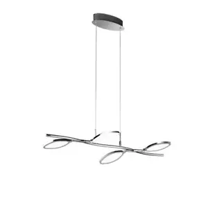 WOFI Luce a Sospensione Charles 4-flammig LED Cromo Coprire Lampada Dimmbar 84cm - Foto 1 di 1
