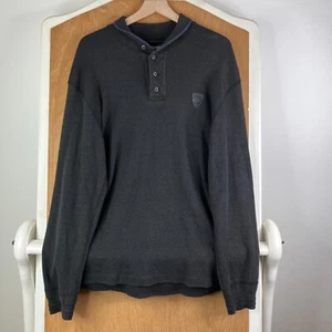 VINTAGE Polo Sport Ralph Lauren Shirt Mens XL Gray Henley Sportsman Suicide Ski - Picture 1 of 9