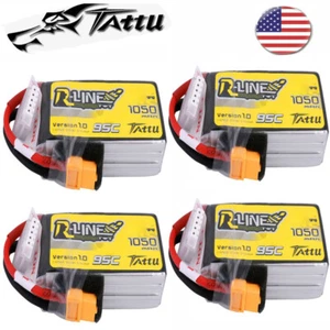 4X Tattu R-Line 1050mAh 95C 4S Lipo Battery XT60 Plug For FPV Racing Quadcopter - Picture 1 of 5