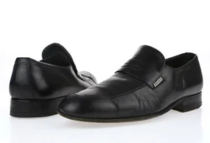 Mens RED SHOE Designer Black Leather Dress Penny Loafers Shoes Size 6 C - Picture 1 of 5
