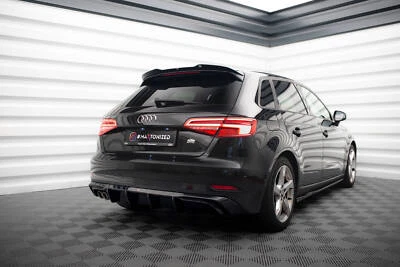 Heck Ansatz Diffusor passend für Audi A3 Sportback 8V Facelift (Doppel Auspuff l - Bild 1 von 4