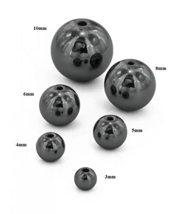 Replacement Balls (2) for Captive Rings 4mm Balls Titanium Black IP  - Picture 1 of 3