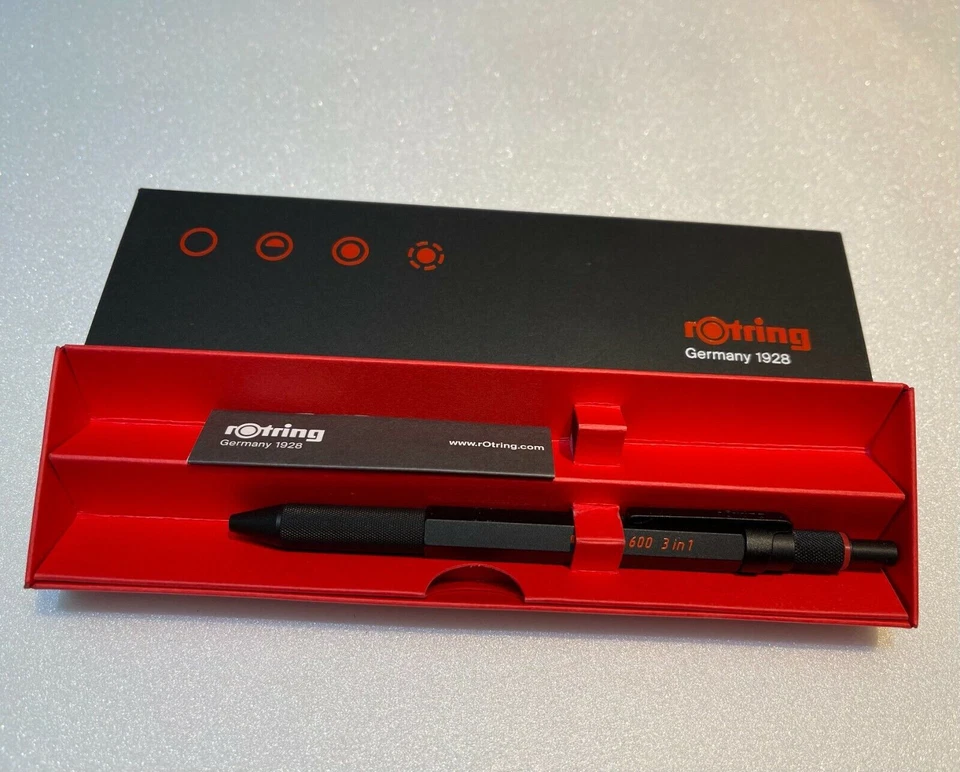 Rotring 600 3in1 Multi Pen Schwarz 21 21116 Kugelschreiber Rollerballpen... - Bild 1 von 4