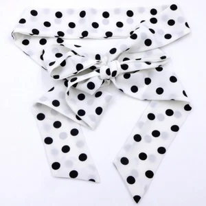 Lady Polka Dot Sash Belt Cinch Wrap Waistband Ribbon for Dress Belt Accessory - Picture 1 of 19