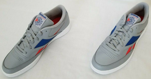 Sneakers da uomo grigio blu rosso Reebok Club C con logo Revenge Mark Vector taglia 11 5 EF7864