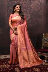 Sari en soie Bollywood mode indien pakistanais banarasi style mariage sari tissé
