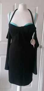Staud graphit schwarz blau Minikleid XL UK 14 16 LBD neu mit Etikett UVP 245 $ Urlaub G32 - Bild 1 von 3