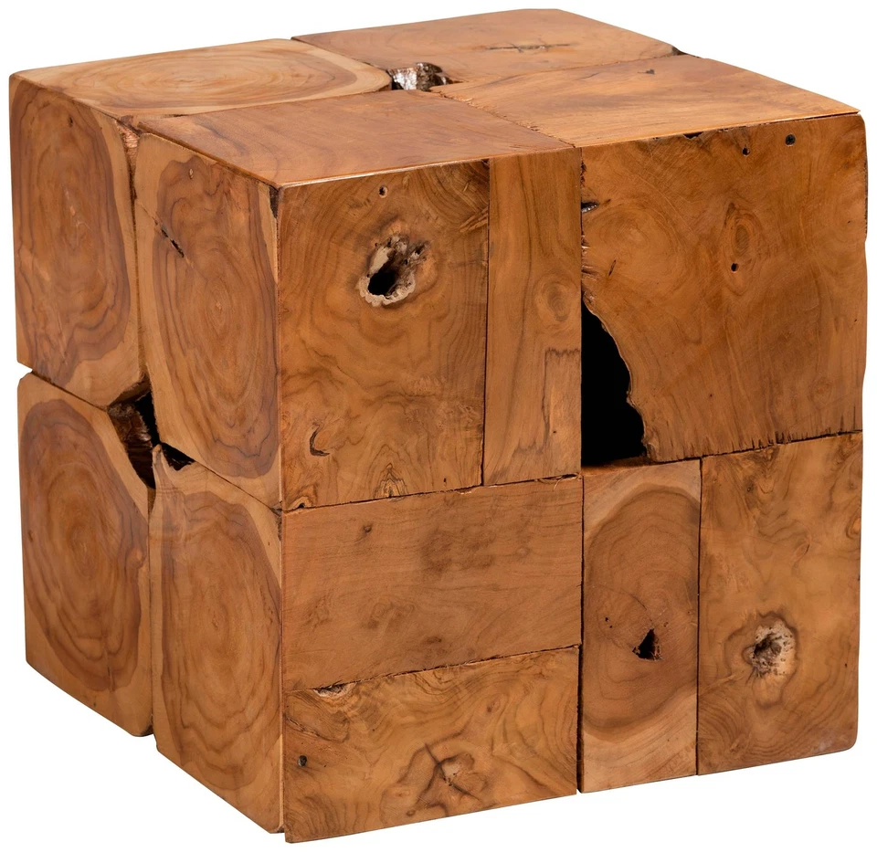 Eldora 17" Wide Natural Brown Teak Root Square End Table - Image 1 of 1