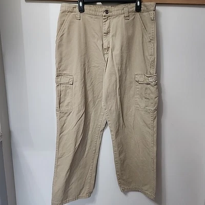 Wrangler Carpenter Cargo Pants Khaki Work Loose Fit Tapered 36 X 30 Men's - Image 1 of 4