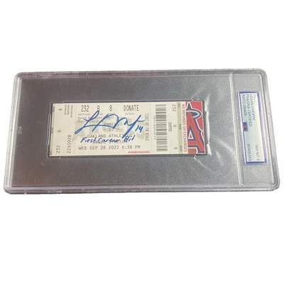 Logan O’Hoppe Signed autographed MLB DEBUT “1ST CAREER HIT” Ticket Stub PSA COA - Image 1 of 3