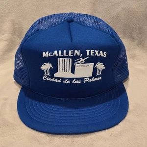 McAllen Texas Trucker Hat Adult Adjustable Mesh Blue Ciudad de las Palmas - Picture 1 of 3