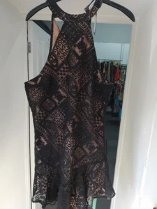 Warehouse Damenkleid schwarz Altr-Ausschnitt UK 10 neu mit Etikett  - Bild 1 von 3