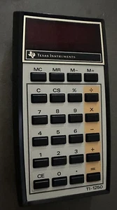 Vtg TEXAS INSTRUMENTS TI-1200 Elect Calculator Original Box & Papers 1976 Works - Picture 1 of 4
