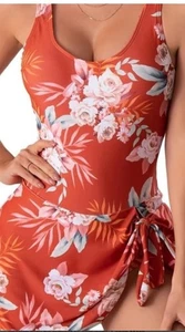 NWT Eomenie Bathing Suit Swimsuit Medium Floral Beach Cruise Swimdress - Picture 1 of 5