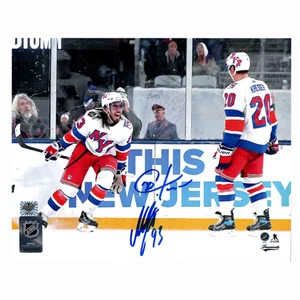 Mika Zibanejad and Chris Kreider Autographed New York Rangers Stadium 8x10 Photo - Picture 1 of 1