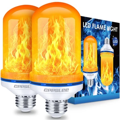 Fire Effect LED Light Bulb 2 Pack E26 Flickering Flame Energy Efficient 4 Modes - Image 1 of 4