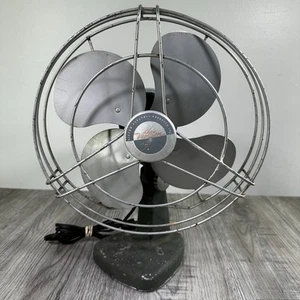Vintage Metal Desk Fan 10" Victron F-1107 Light Blue 4-Blades Made In USA Tested - Picture 1 of 9