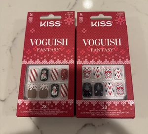 KISS voguish fantasy  2 packs   count short length Christmas  glue on new - Picture 1 of 6