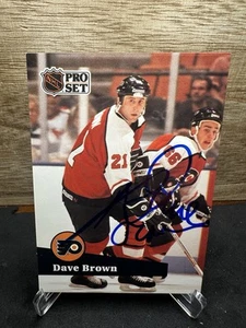 1991-92 Pro Set Dave Brown Philadelphia Flyers #452 In-Person ON-CARD AUTO - Picture 1 of 2