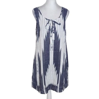 Vestido mini de lino St. Tropez West azul marino y blanco talla 2 azul marino Foto 1 de 4