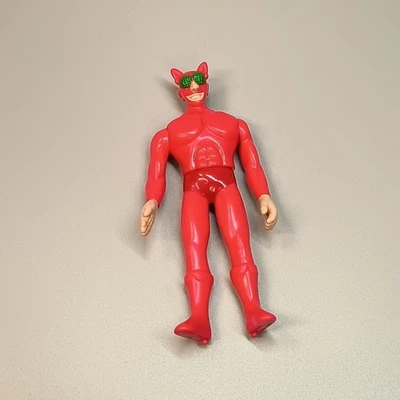 TIGER MASK RED DEATH MASK 5" Figure VINYL Wrestling Anime Toy Sofubi 2002 TOMY  - Image 1 of 4