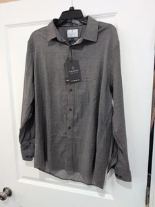 Camisa de Lujo Tom Baine con Botones para Hombres XL Negra Gris Elastizada Nueva con Etiquetas - Imagen 1 de 6