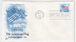 TurtlesTradingPost- American Flag 1988 #2278 FDC- Artcraft Cachet - Picture 1 of 1
