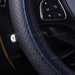 Universal PU Leather Anti-slip Car Steering Wheel Cover Protector Accessories - Foto 1 di 9