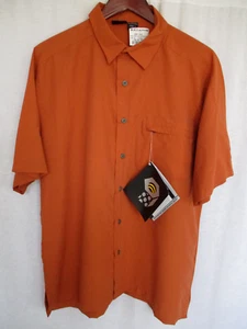 Mountain Hardwear Mens Excursion Shirt Large Short Sleeve Burnt Orange - Picture 1 of 10