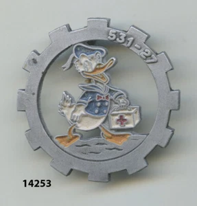 Insigne train sanitaire , 531 / 27 Cie. Sanitaire ( alu, évidé, avec sigle ) - Foto 1 di 1