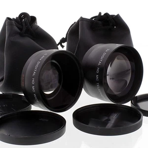 WIDE Angle 0.45x + Macro + 2X TELE LENS Kit FOR Sony DSC-H10 H5 H1 VCL-DH0758 - Picture 1 of 2