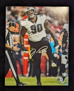 PHILADELPHIA EAGLES JORDAN DAVIS AUTOGRAPHED SIGNED 11x14 PHOTO BECKETT HOLO - Picture 1 of 1