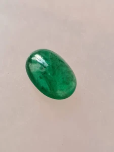 3.4Ct Natural Emerald Oval Shape Cabochon Translucent Emerald Perfect For Ring - Picture 1 of 5