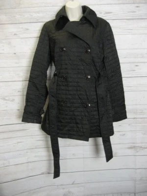 LBD Laundry By Design Black Quilted Women's Coat Jacket Belted Size M Medium - Imagem 1 de 4