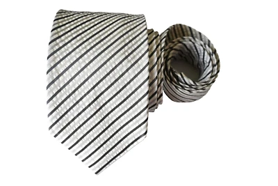 XMI MEN'S TIE IVORY/STRIPED Width: 3.50" Length: 59" - Image 1 of 3
