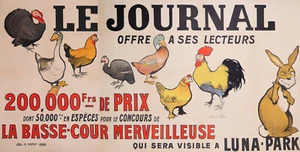 BENJAMIN RABIER LE JOURNAL LA BASSE COUR MERVEILLEUSE  LARGE VINTAGE POSTER - Picture 1 of 1