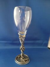 ALCHEMY GOTHIC Pewter DRAGON  Crystal Wine Glass Stemware Goblet Goth MINT