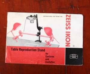 LIBRO DE INSTRUCCIONES DE SOPORTE DE REPRODUCCIÓN DE MESA ZEISS (CONTAFLEX/CONTAREX)/217765 - Imagen 1 de 1