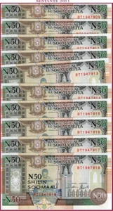 SOMALIA 50 CHELINES SHILIN 1991 Lote 10 notas P R2 UNC envío gratuito desde 100 $ - Imagen 1 de 3