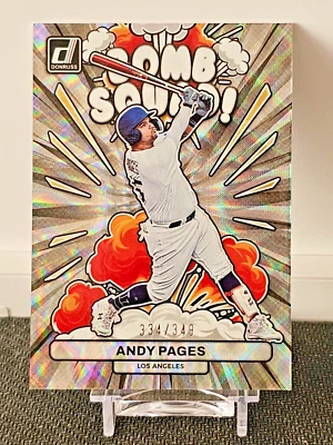2023 Andy Pages Panini Donruss Bomb Squad Silver Insert SP 334/349 #BS6 - Image 1 of 2