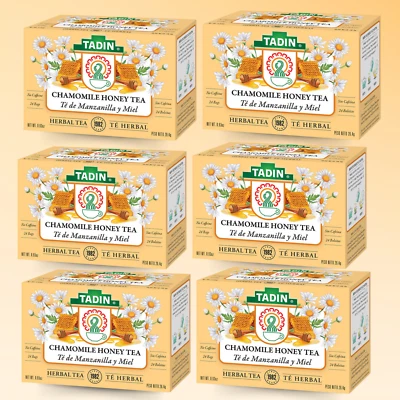 Tadin 洋甘菊蜂蜜茶,24 包 0.93 液量盎司,Manzanilla con Miel (6 包) — 第 1/4 张图片
