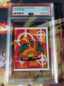 Pegatina Pokemon 1999 Charizard #180 Merlin PSA 6 EX-MT - Imagen 1 de 2