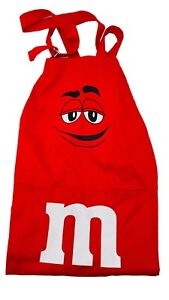 M&M World One Size Fits All Red M&M Apron 2 Pockets Adjustable