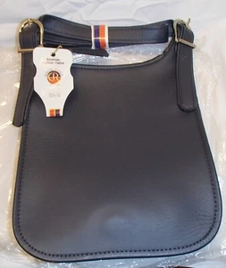 American Fashion Carina Blue Leather Saddlebag Handbag Purse - Picture 1 of 4