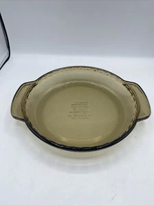 Anchor Hocking Brown Deep Pie Plate Dish 9” Amber 1 QT Glass 1075 Vintage Smoke - Picture 1 of 9