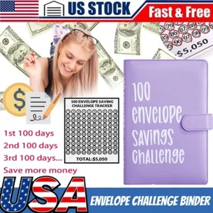 100 Envelope Challenge Budget Planner $5,050 Money Saving Cash Challenge Book - Picture 1 of 9